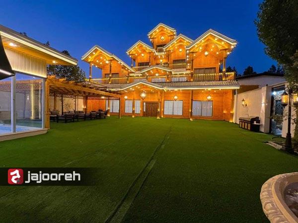 اجاره عمارت چوبی با  استخر سرپوشیده