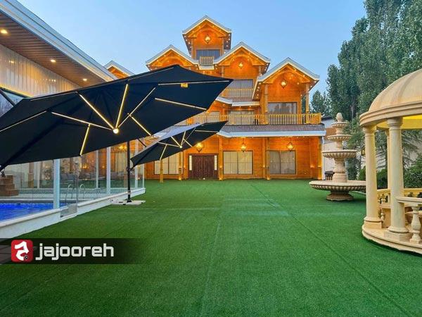 اجاره عمارت چوبی با  استخر سرپوشیده