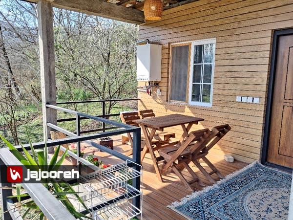 اجاره کلبه با منظره جنگل و تراس بزرگ